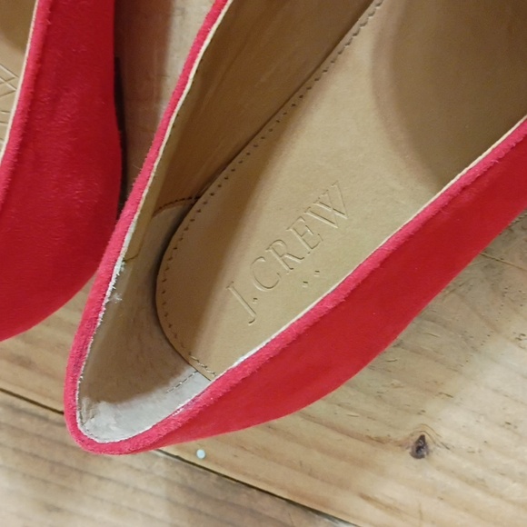 J Crew Red Leather/Suede Slip On Penny Loafers Size 8 NEW - Picture 2 of 11